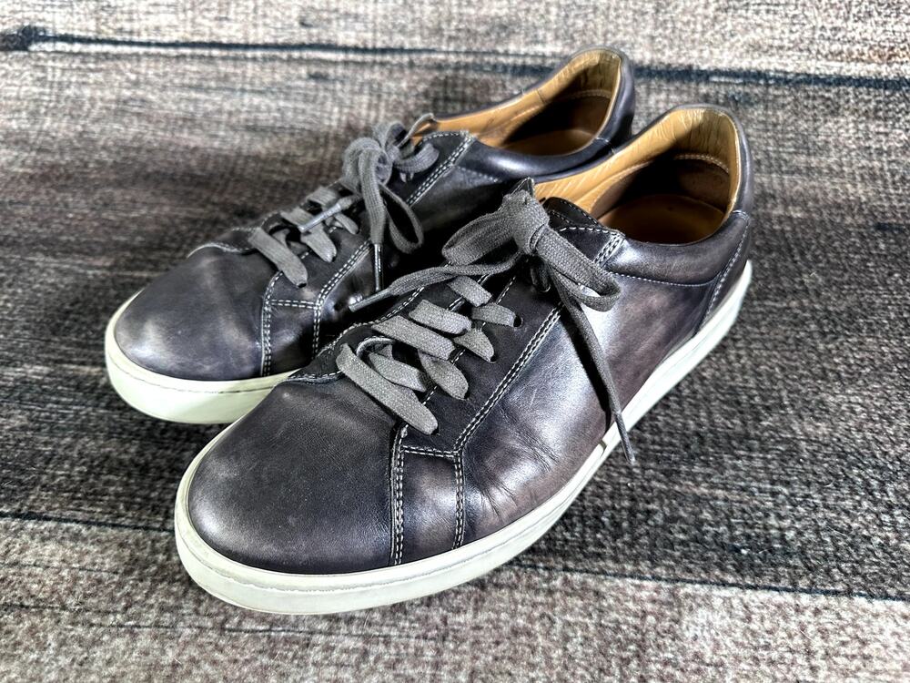 Magnanni Costa Lo Low Top Sneaker Men’s 8.5 Grey Leather Lace Up Shoes